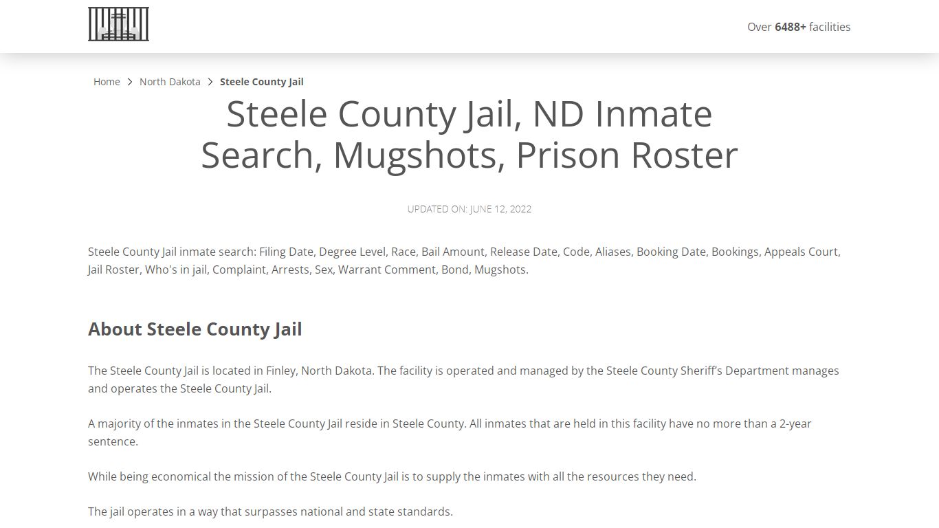 Steele County Jail, ND Inmate Search, Mugshots, Prison Roster